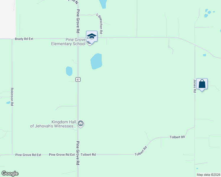 map of restaurants, bars, coffee shops, grocery stores, and more near 43400 Pine Grove Road in Bay Minette