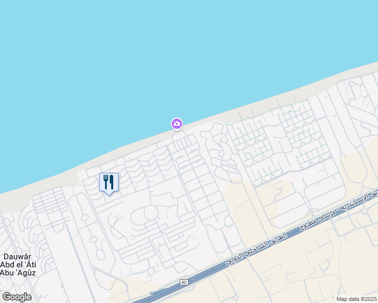 map of restaurants, bars, coffee shops, grocery stores, and more near الكيلو 71 in North Coast