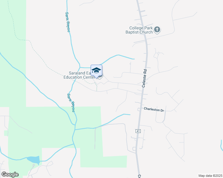 map of restaurants, bars, coffee shops, grocery stores, and more near Elysian Fields Lane in Saraland