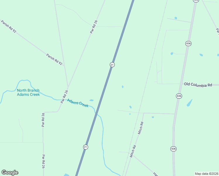 map of restaurants, bars, coffee shops, grocery stores, and more near 23250 Louisiana 21 in Bogalusa