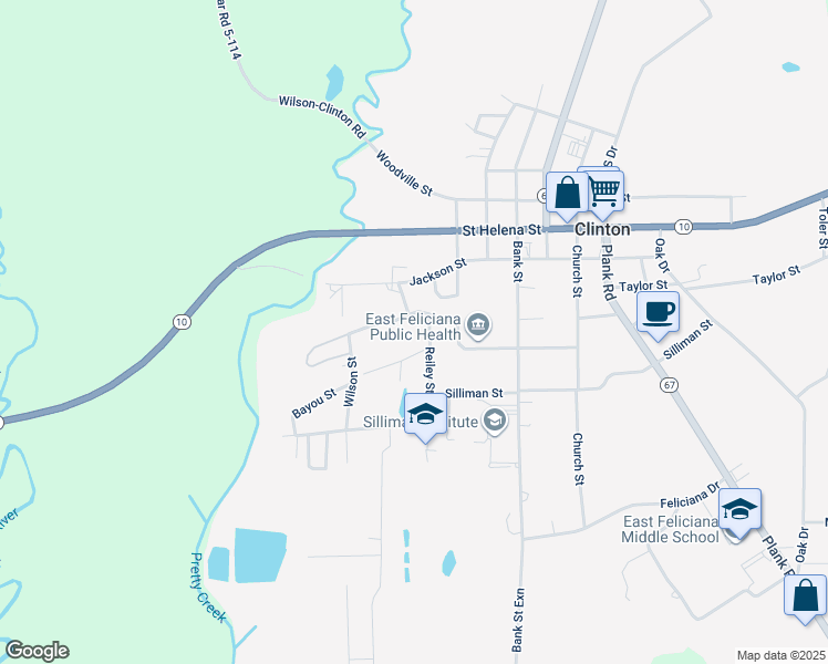 map of restaurants, bars, coffee shops, grocery stores, and more near 11800 Marston Street in Clinton