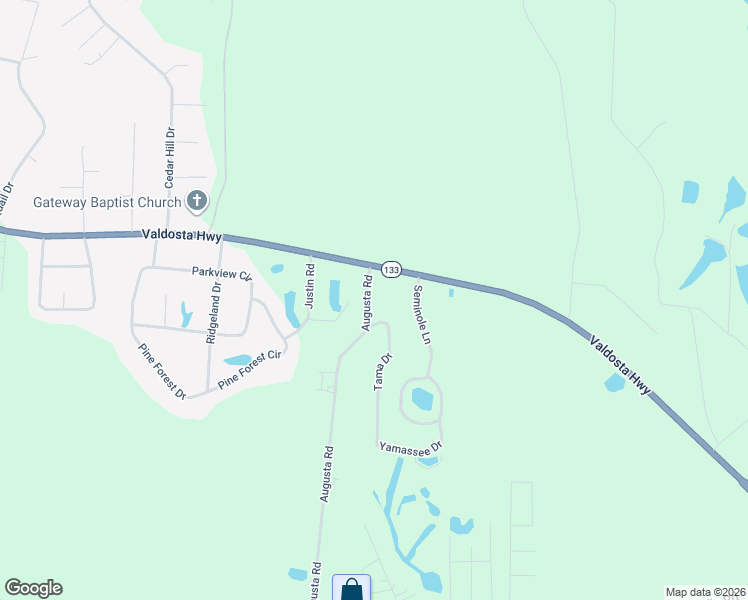 map of restaurants, bars, coffee shops, grocery stores, and more near 858 Augusta Road in Valdosta