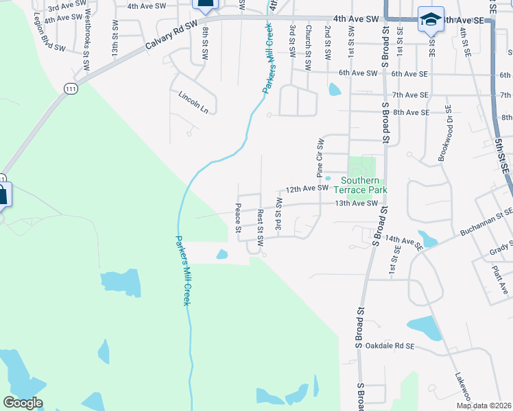 map of restaurants, bars, coffee shops, grocery stores, and more near 320 13th Avenue Southwest in Cairo