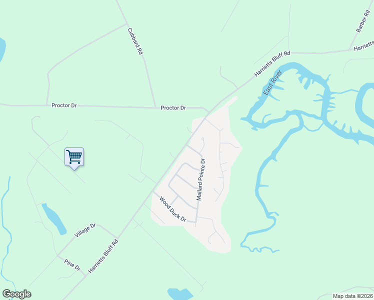 map of restaurants, bars, coffee shops, grocery stores, and more near 26 Mallard Pointe Drive in Woodbine