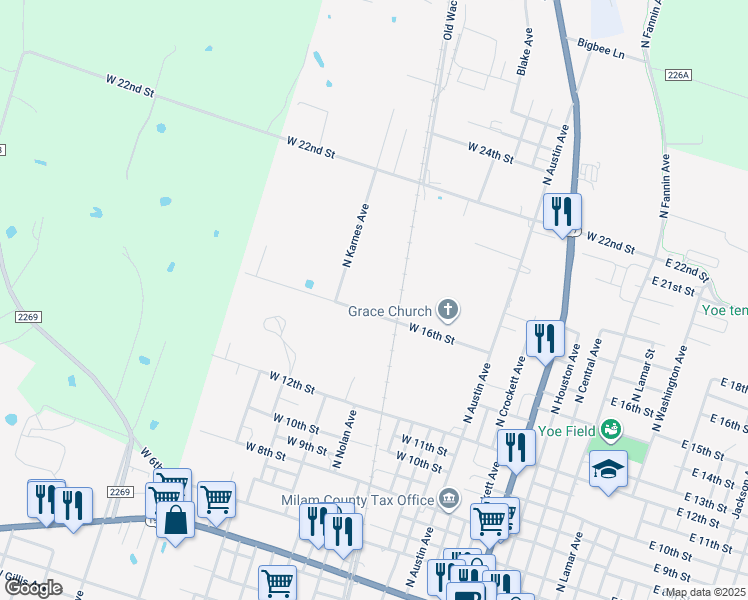 map of restaurants, bars, coffee shops, grocery stores, and more near 1200 West 16th Street in Cameron