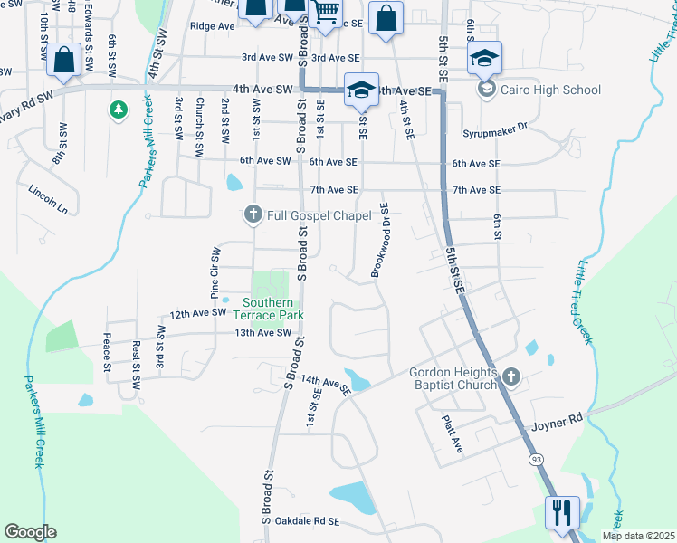 map of restaurants, bars, coffee shops, grocery stores, and more near 265 Muggridge Lane in Cairo