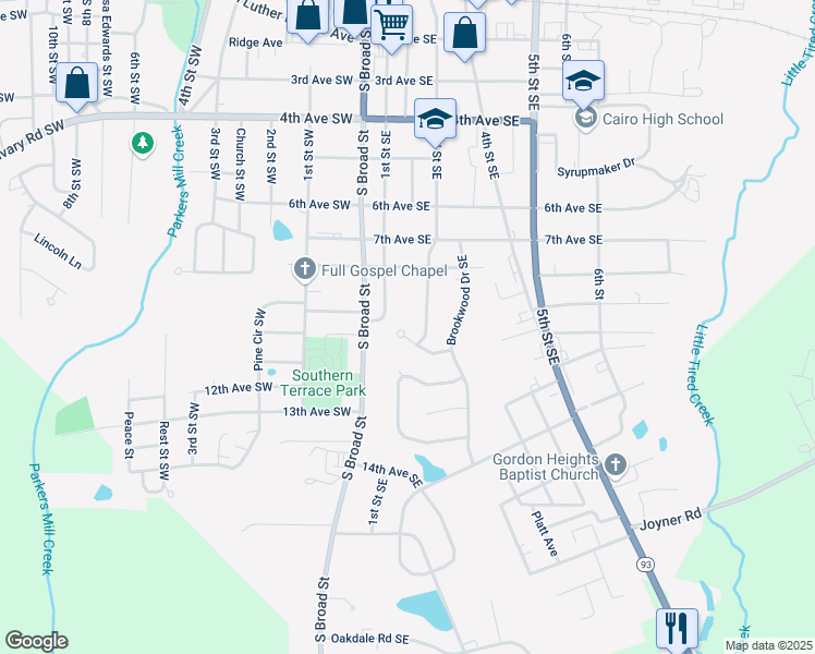map of restaurants, bars, coffee shops, grocery stores, and more near 265 Muggridge Lane in Cairo