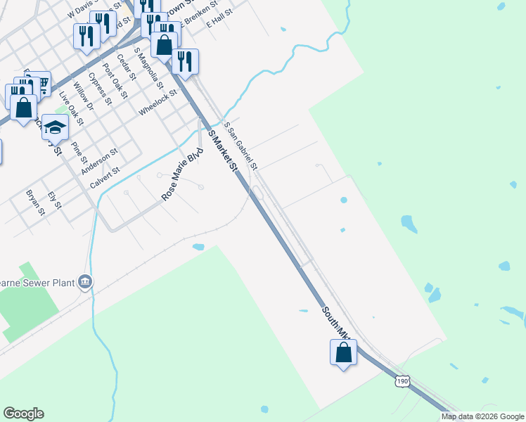 map of restaurants, bars, coffee shops, grocery stores, and more near in Hearne