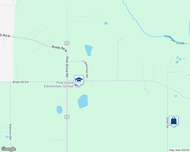 map of restaurants, bars, coffee shops, grocery stores, and more near 16253 Old Brady Road in Bay Minette