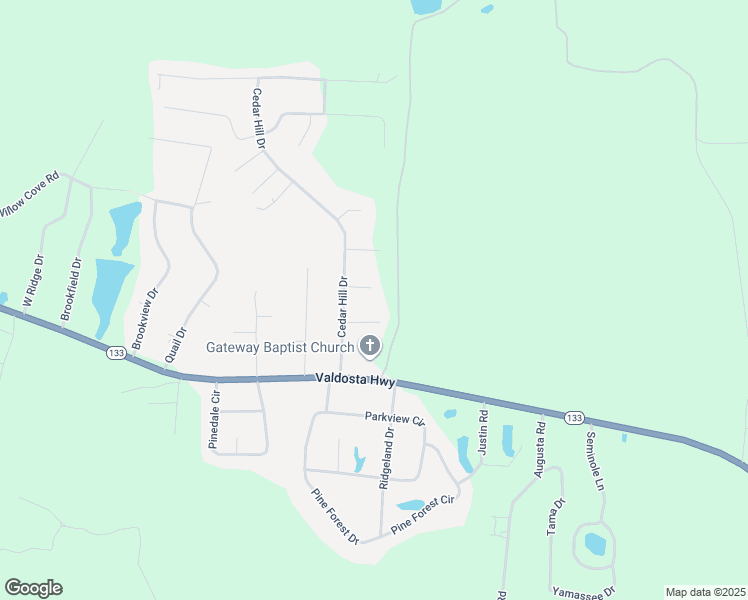 map of restaurants, bars, coffee shops, grocery stores, and more near 83 Cherokee Drive in Valdosta
