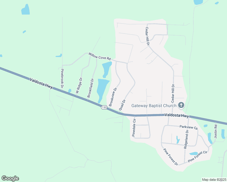 map of restaurants, bars, coffee shops, grocery stores, and more near 566 Brookview Drive in Valdosta