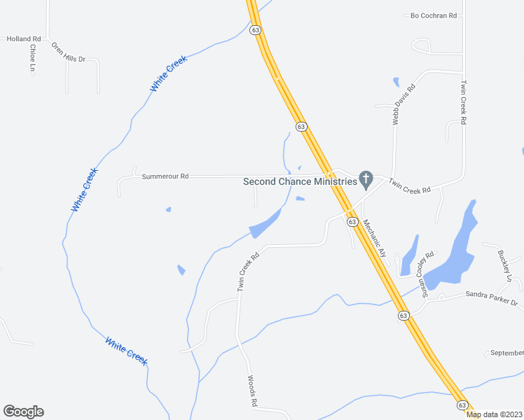 map of restaurants, bars, coffee shops, grocery stores, and more near 2270 Twin Creek Road in Lucedale