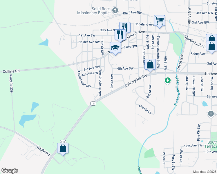 map of restaurants, bars, coffee shops, grocery stores, and more near 441 13th Street Southwest in Cairo