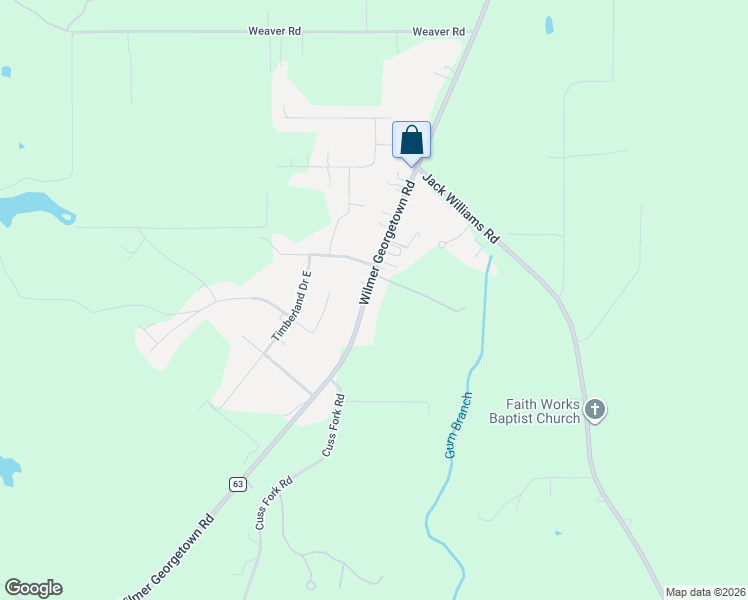 map of restaurants, bars, coffee shops, grocery stores, and more near 8632 Wilmer Georgetown Road in Wilmer