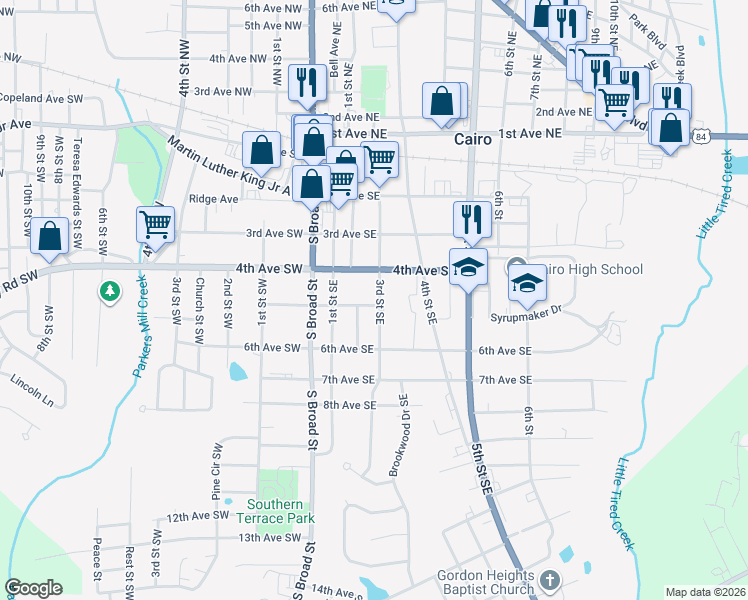 map of restaurants, bars, coffee shops, grocery stores, and more near 436 3rd Street Southeast in Cairo