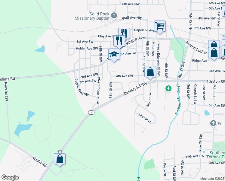 map of restaurants, bars, coffee shops, grocery stores, and more near 441 13th Street Southwest in Cairo