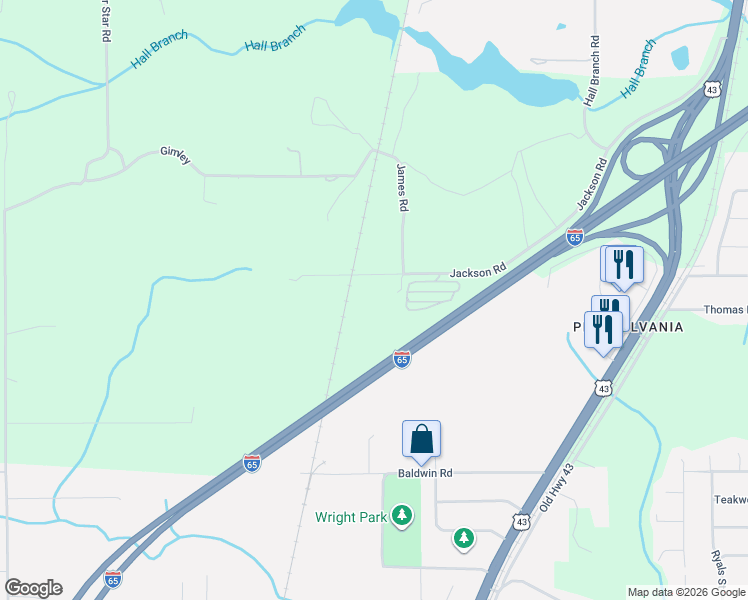 map of restaurants, bars, coffee shops, grocery stores, and more near 1015 Jackson Road in Creola