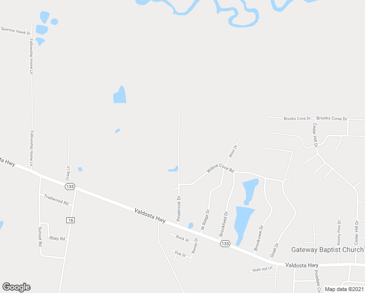 map of restaurants, bars, coffee shops, grocery stores, and more near 410 Pinebrook Drive in Valdosta