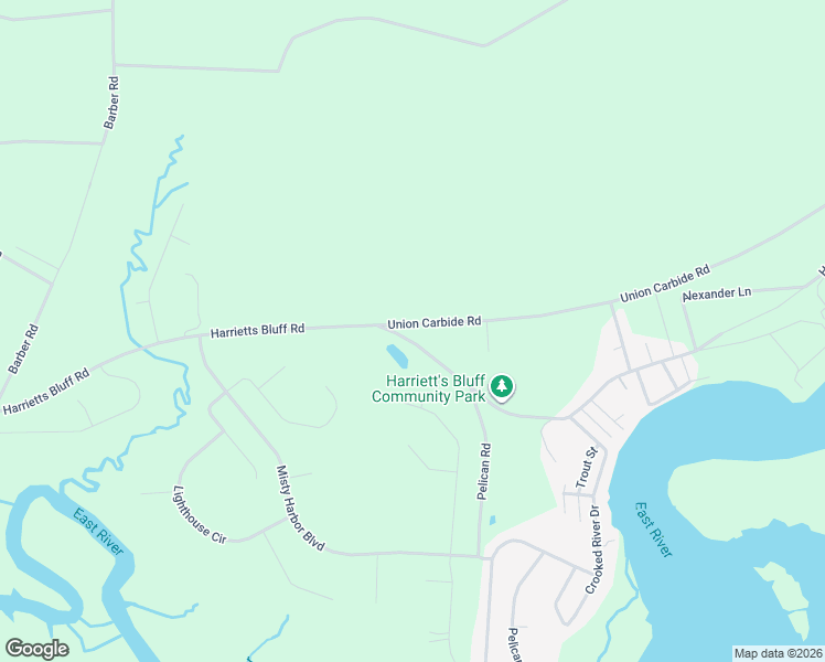 map of restaurants, bars, coffee shops, grocery stores, and more near 7079 Harrietts Bluff Road in Woodbine