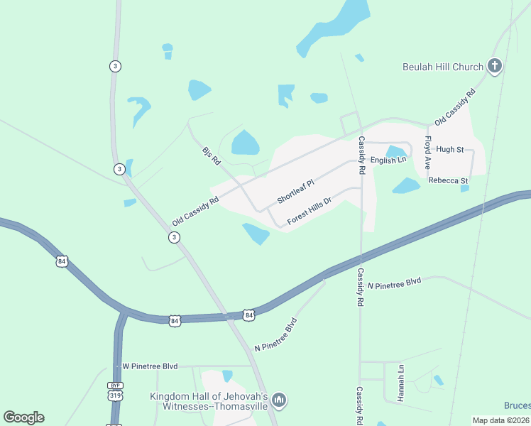 map of restaurants, bars, coffee shops, grocery stores, and more near 24 Forest Hills Drive in Thomasville