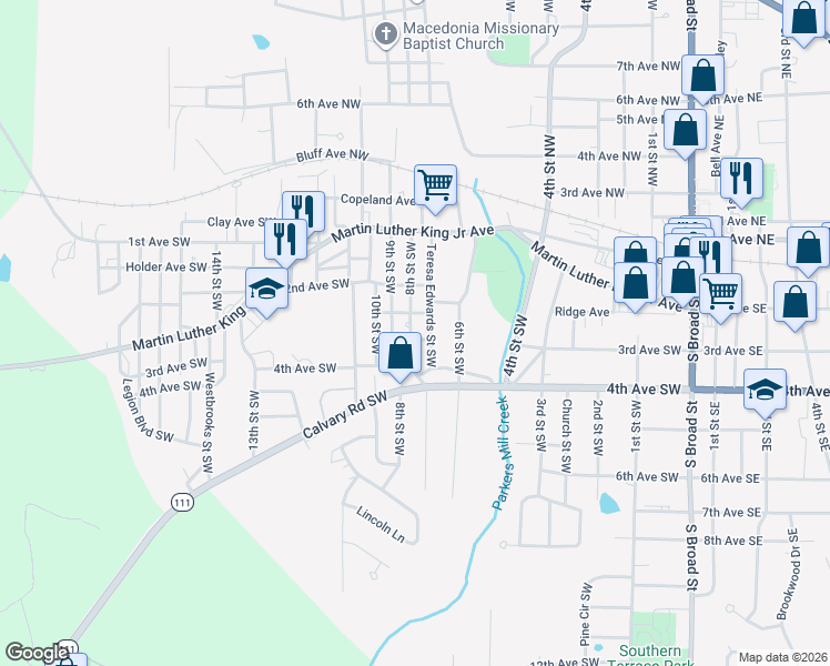 map of restaurants, bars, coffee shops, grocery stores, and more near 321 8th Street Southwest in Cairo