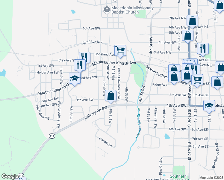 map of restaurants, bars, coffee shops, grocery stores, and more near 321 8th Street Southwest in Cairo