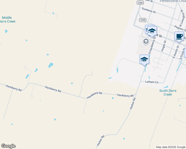 map of restaurants, bars, coffee shops, grocery stores, and more near 9424 Farm to Market Road 2268 in Holland