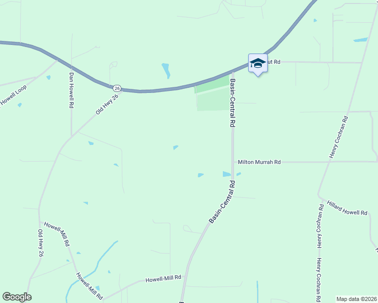 map of restaurants, bars, coffee shops, grocery stores, and more near 13273 Mississippi 26 in Lucedale