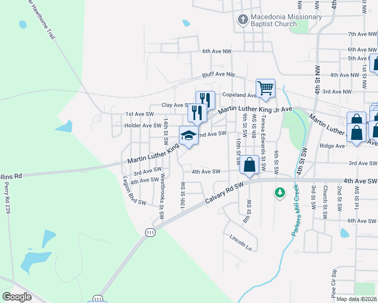 map of restaurants, bars, coffee shops, grocery stores, and more near 1277 Martin Luther King Junior Avenue in Cairo