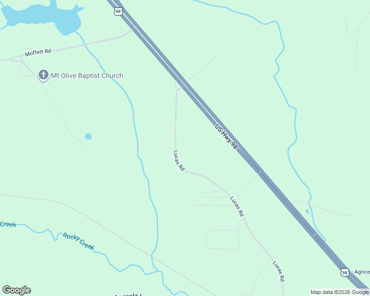 map of restaurants, bars, coffee shops, grocery stores, and more near 1113 Lucas Road in Lucedale