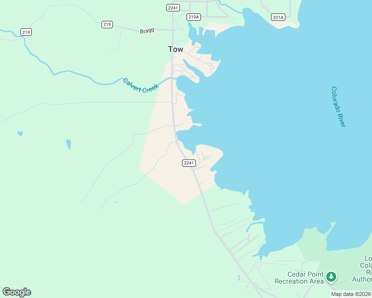 map of restaurants, bars, coffee shops, grocery stores, and more near 16600 Ranch Road 2241 in Tow