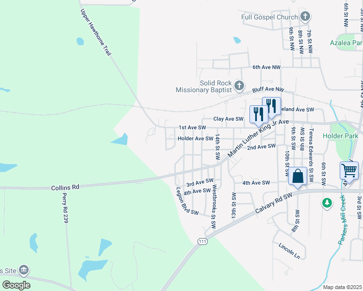 map of restaurants, bars, coffee shops, grocery stores, and more near 280 17th Street Southwest in Cairo