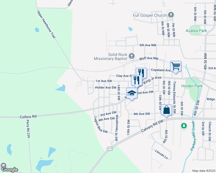 map of restaurants, bars, coffee shops, grocery stores, and more near 108 15th Street Southwest in Cairo