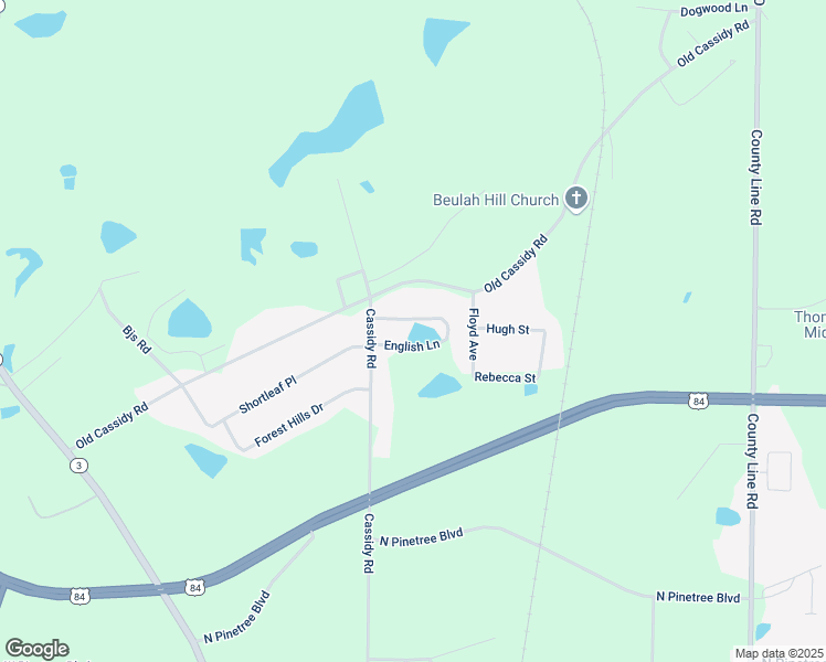 map of restaurants, bars, coffee shops, grocery stores, and more near 2448 Cassidy Road in Thomasville