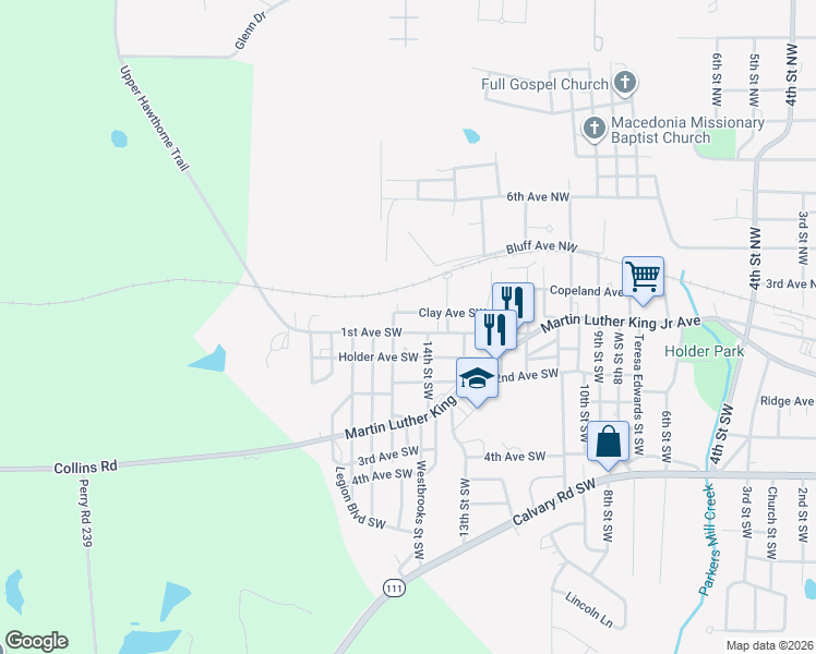 map of restaurants, bars, coffee shops, grocery stores, and more near 108 15th Street Southwest in Cairo