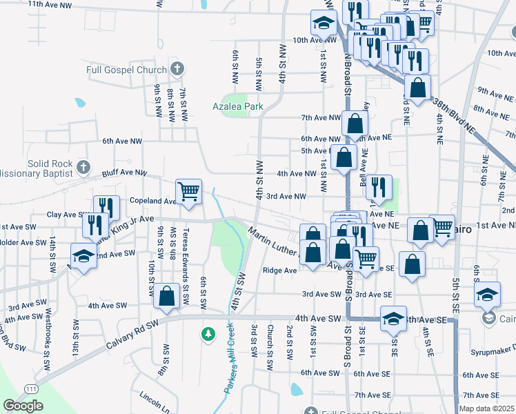 map of restaurants, bars, coffee shops, grocery stores, and more near 301 4th Street Northwest in Cairo