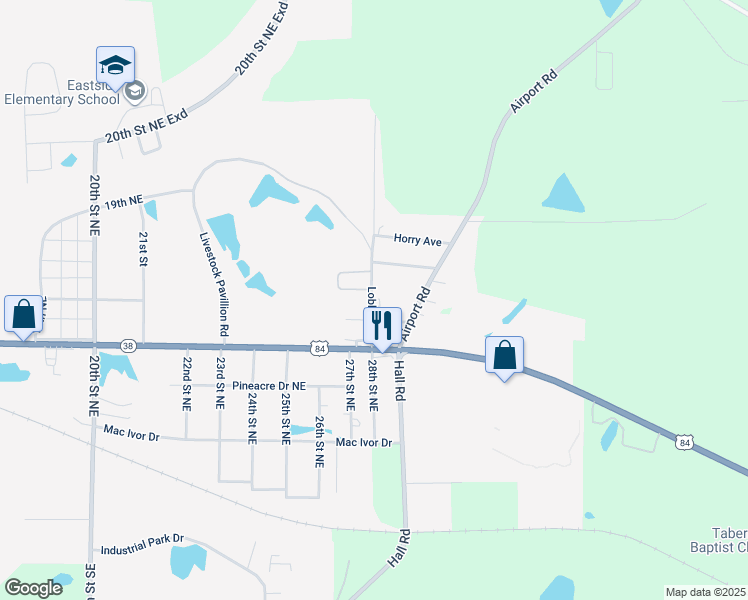 map of restaurants, bars, coffee shops, grocery stores, and more near 580 Loblolly Lane in Cairo