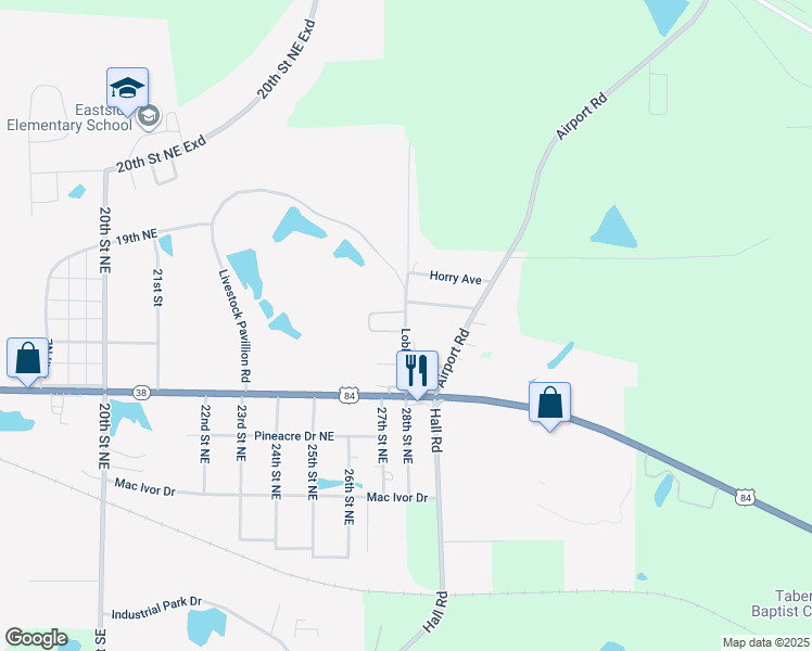 map of restaurants, bars, coffee shops, grocery stores, and more near 580 Loblolly Lane in Cairo
