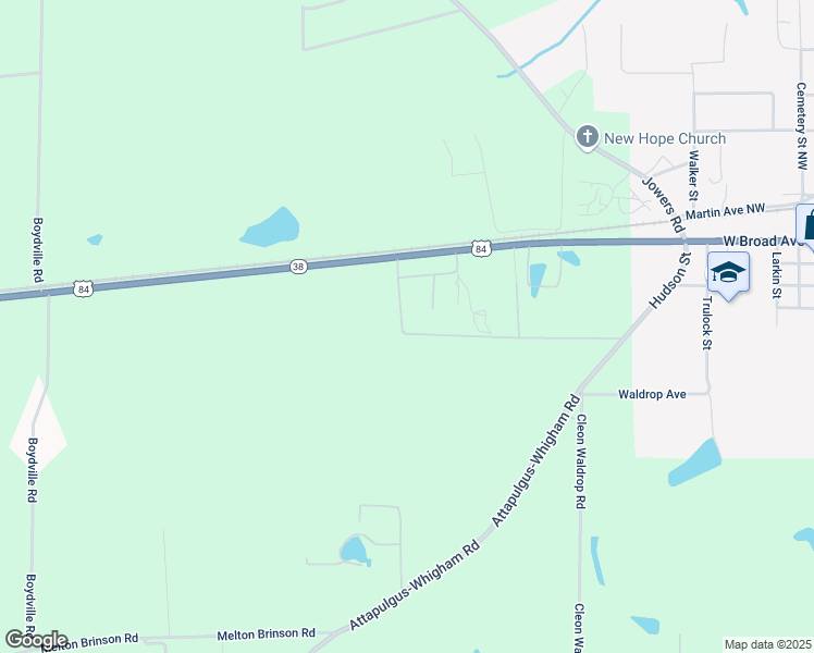 map of restaurants, bars, coffee shops, grocery stores, and more near 210 Bunn Lane in Whigham