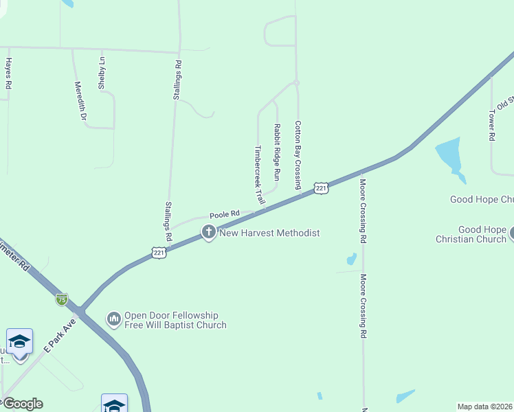 map of restaurants, bars, coffee shops, grocery stores, and more near 2538-2548 East Park Avenue in Valdosta