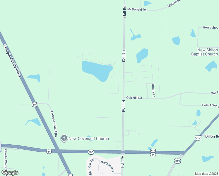 map of restaurants, bars, coffee shops, grocery stores, and more near 124 Steaphon Drive in Thomasville