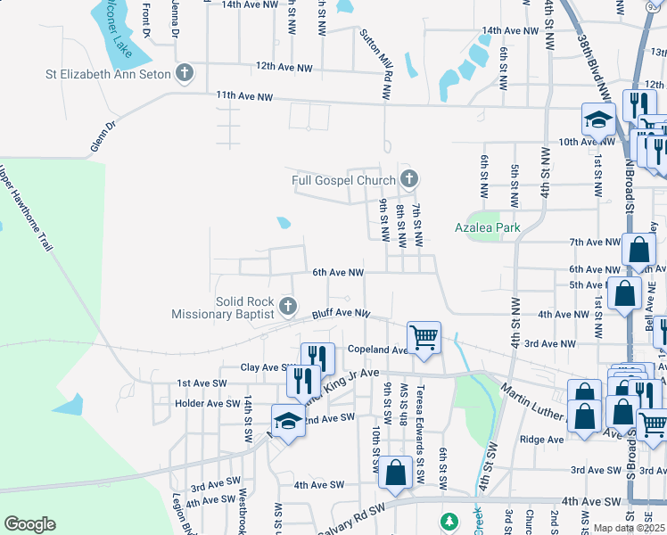 map of restaurants, bars, coffee shops, grocery stores, and more near 1032 6th Avenue Northwest in Cairo