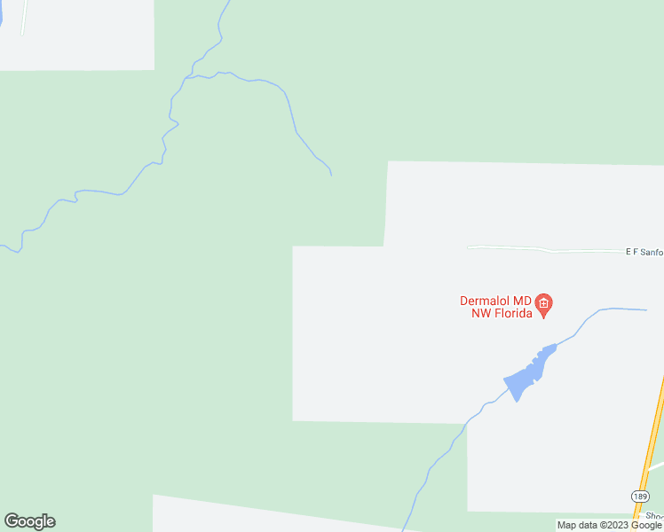 map of restaurants, bars, coffee shops, grocery stores, and more near East F Sanford Road in Baker