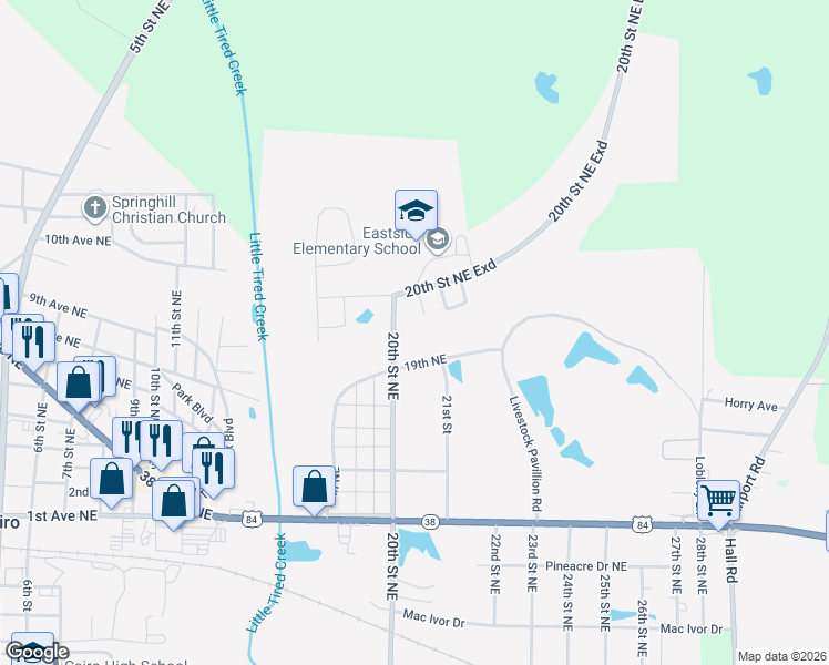 map of restaurants, bars, coffee shops, grocery stores, and more near 452 20th Street Northeast in Cairo