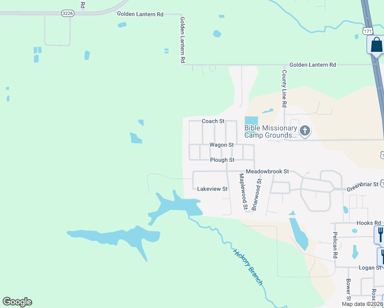 map of restaurants, bars, coffee shops, grocery stores, and more near 125 Mayhaw Street in DeRidder