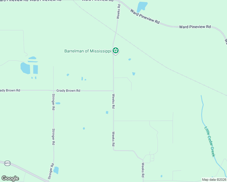 map of restaurants, bars, coffee shops, grocery stores, and more near 1230 Weeks Road in Lucedale