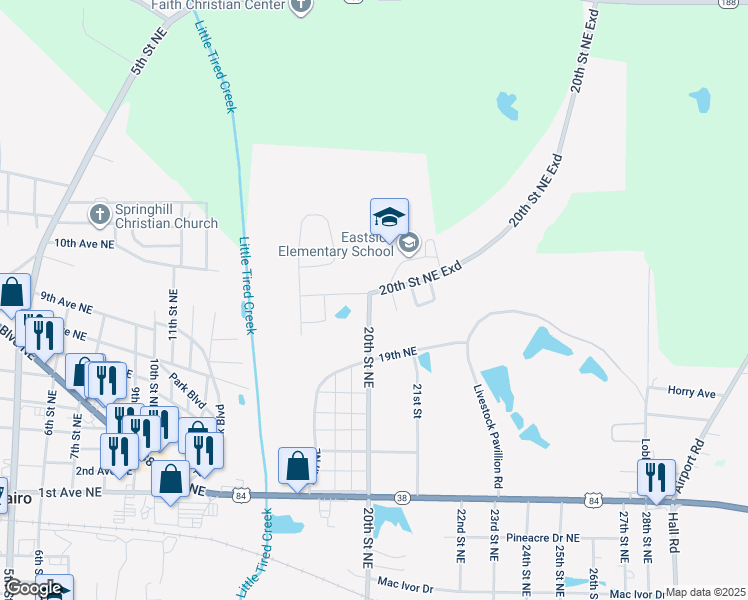 map of restaurants, bars, coffee shops, grocery stores, and more near 482 19th Street Northeast in Cairo