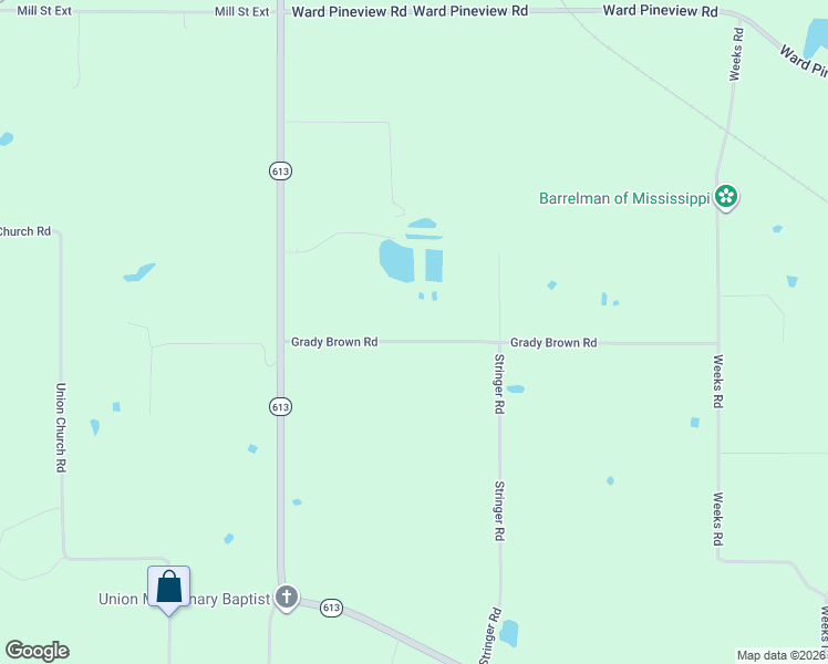 map of restaurants, bars, coffee shops, grocery stores, and more near 100-198 Grady Brown Road in Lucedale