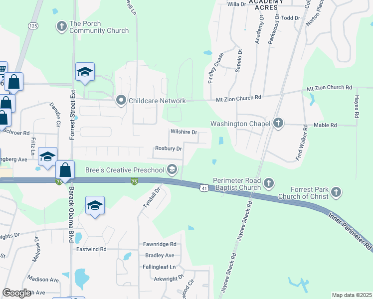 map of restaurants, bars, coffee shops, grocery stores, and more near 4043 Chadwyck Drive in Valdosta