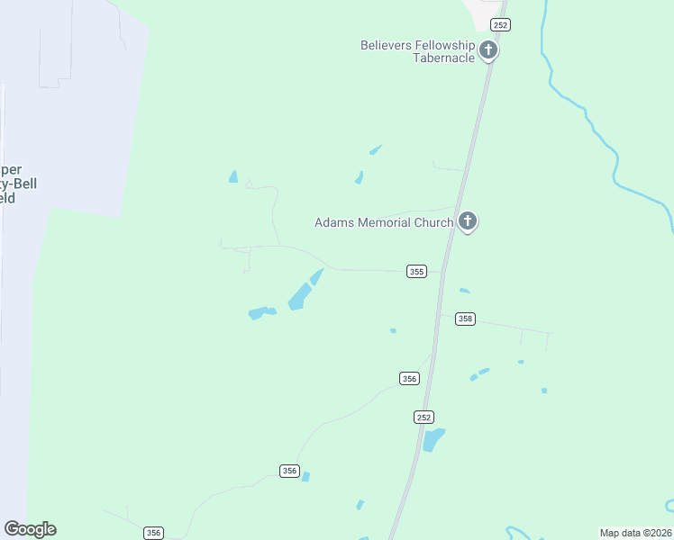 map of restaurants, bars, coffee shops, grocery stores, and more near County Road 355 in Jasper